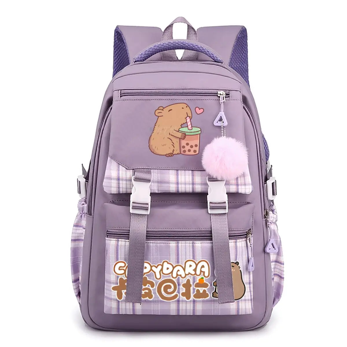 Capybara Bubble Tea Backpack – School Bag for Teens Capybara Bubble Tea Backpack – School Bag for Teens