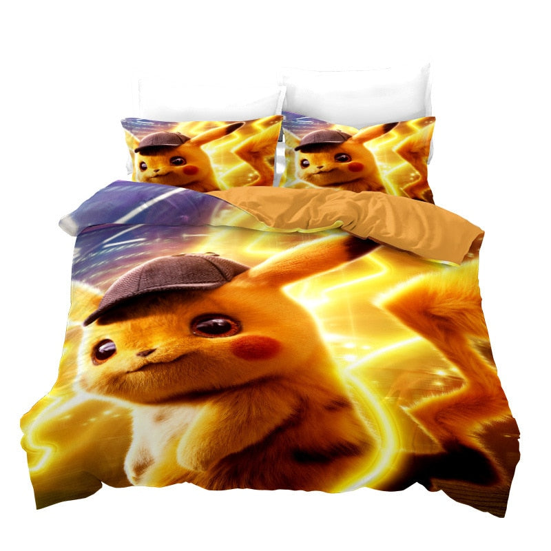 Pokemon Pikachu Anime Quilt Cover Pokemon Pikachu Anime Quilt Cover Furvenzy 5 Two-piece 140x210cm