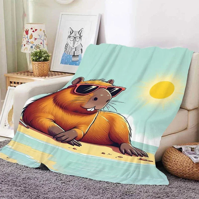 Capybara Warm Sofa Blanket Capybara Warm Sofa Blanket Furvenzy 2 75x90CM30x35inch