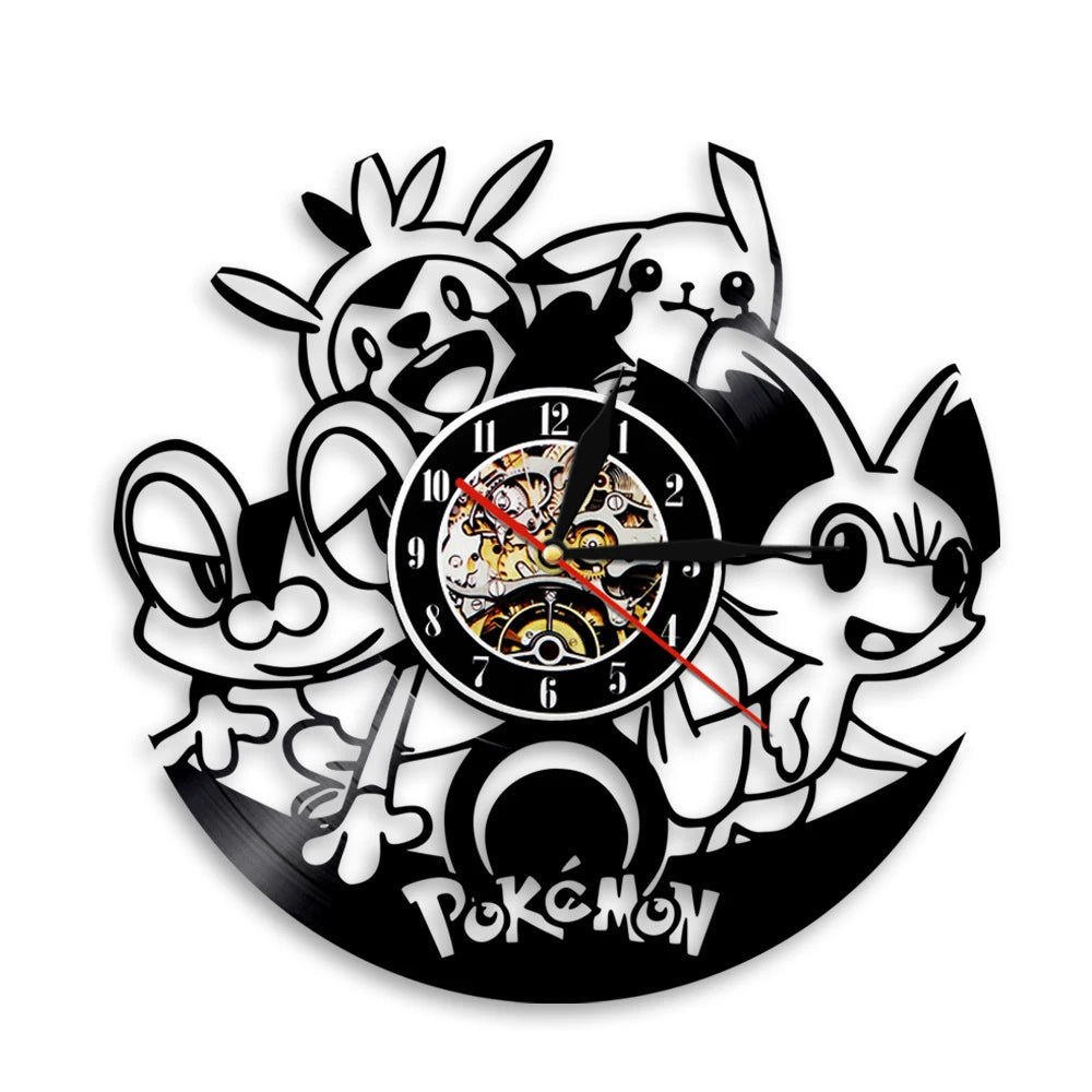 Pokemon Pikachu Vinyl Wall Clock Pokemon Pikachu Vinyl Wall Clock Furvenzy No LED 4