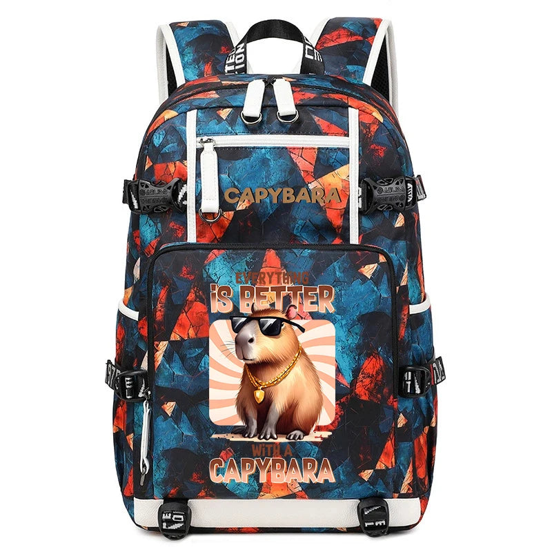 Capybara Backpack – Large Capacity Lightweight Travel School Bag Capybara Backpack – Large Capacity Lightweight Travel School Bag