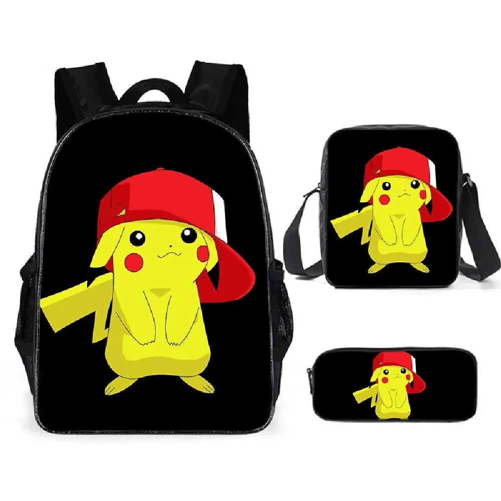 Pokémon Pikachu Backpack School Bag Pokémon Pikachu Backpack School Bag Furvenzy 3PC-D