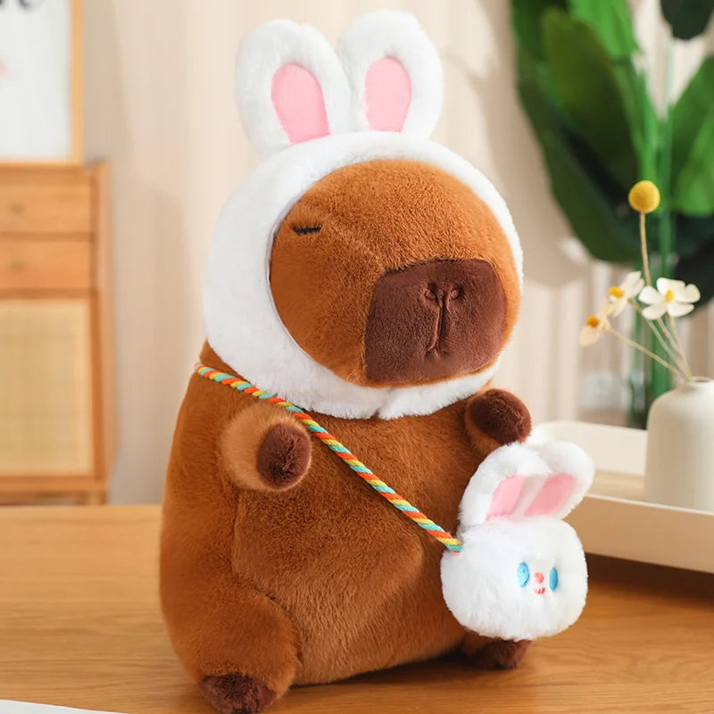 Capybara Squishmallow Dinosaur Plush Capybara Squishmallow Dinosaur Plush Furvenzy Bunny Capybara About 25cm