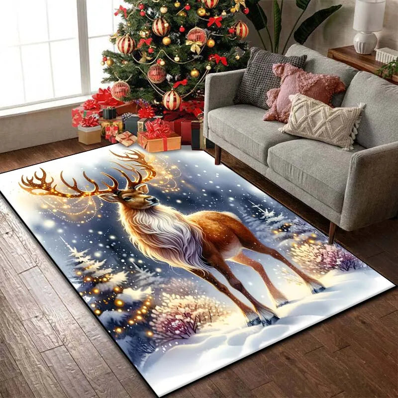Christmas Reindeer Bedroom Rug Carpet Christmas Reindeer Bedroom Rug Carpet Furvenzy