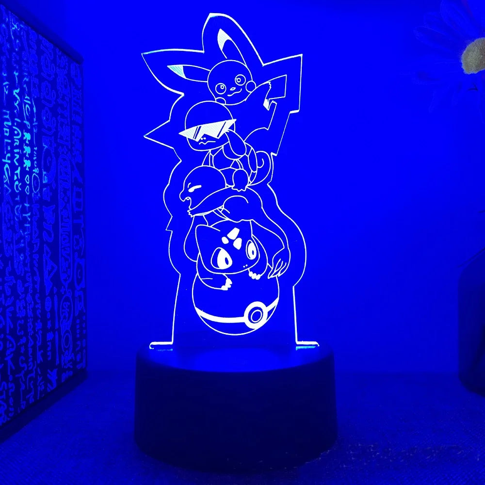 Pokemon Pikachu Charizard 3D LED Night Light Pokemon Pikachu Charizard 3D LED Night Light Furvenzy Blue