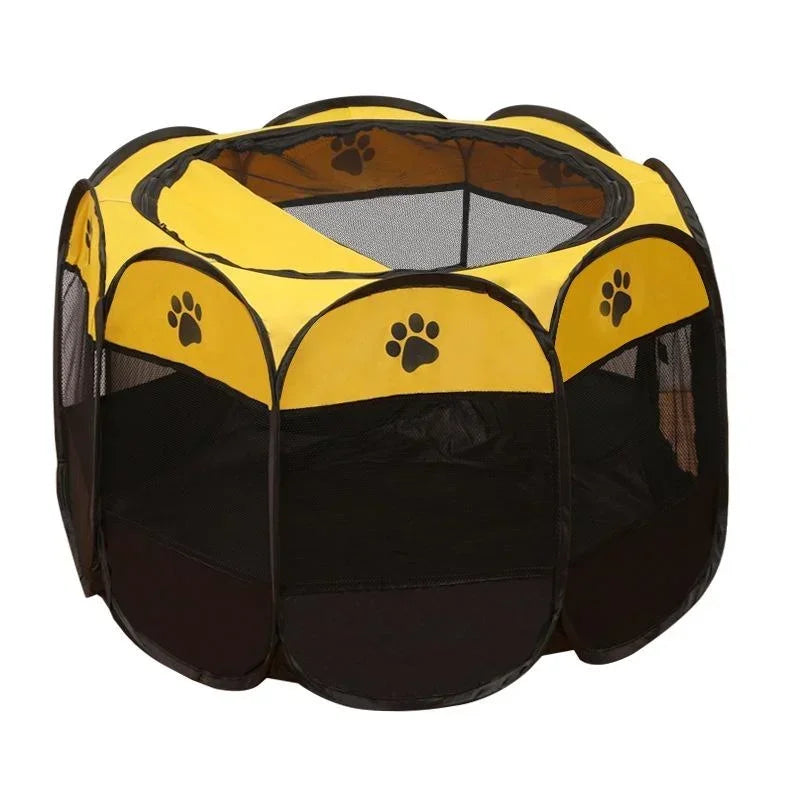 Portable Foldable Pet Kennel Tent Portable Foldable Pet Kennel Tent Furvenzy Yellow 73x73x43cm