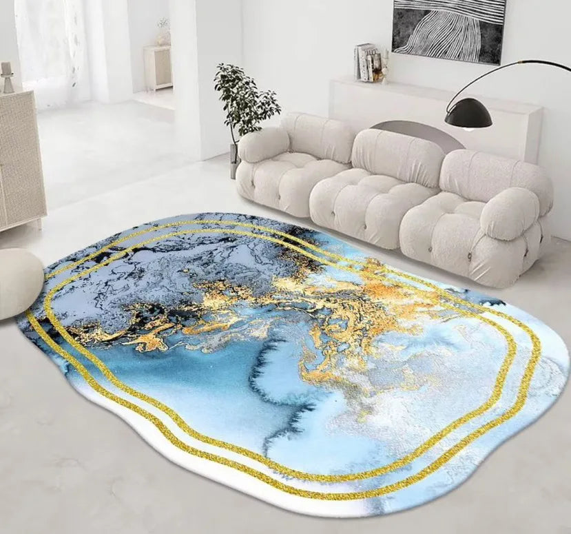 Luxury Irregular Living Room Bedroom Carpet Luxury Irregular Living Room Bedroom Carpet Furvenzy 5 80X120CM