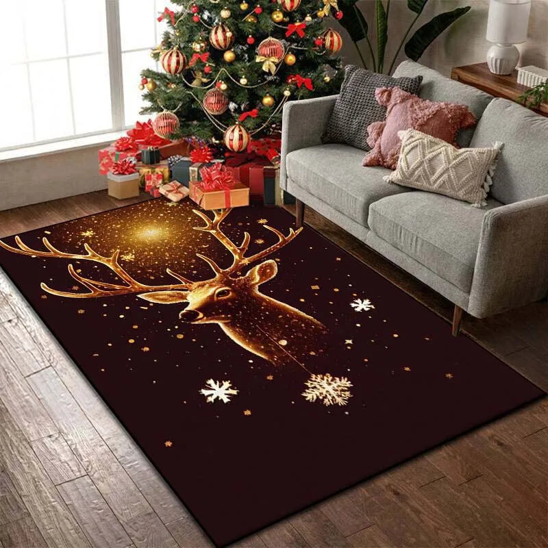 Christmas Reindeer Bedroom Rug Carpet Christmas Reindeer Bedroom Rug Carpet Furvenzy
