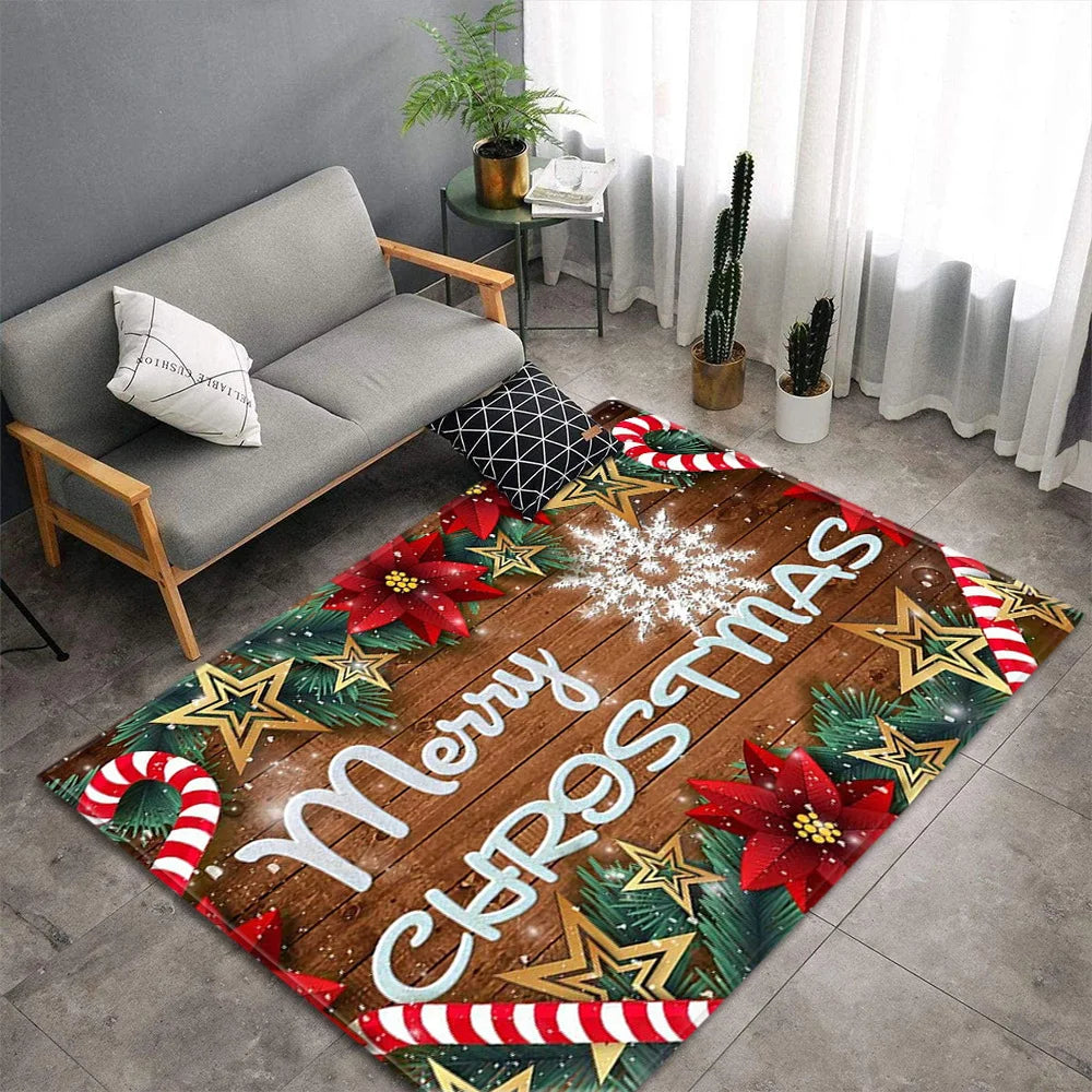 Christmas Santa Elk Living Room Carpet Christmas Santa Elk Living Room Carpet Furvenzy 03 40x60cm (16x24inch)