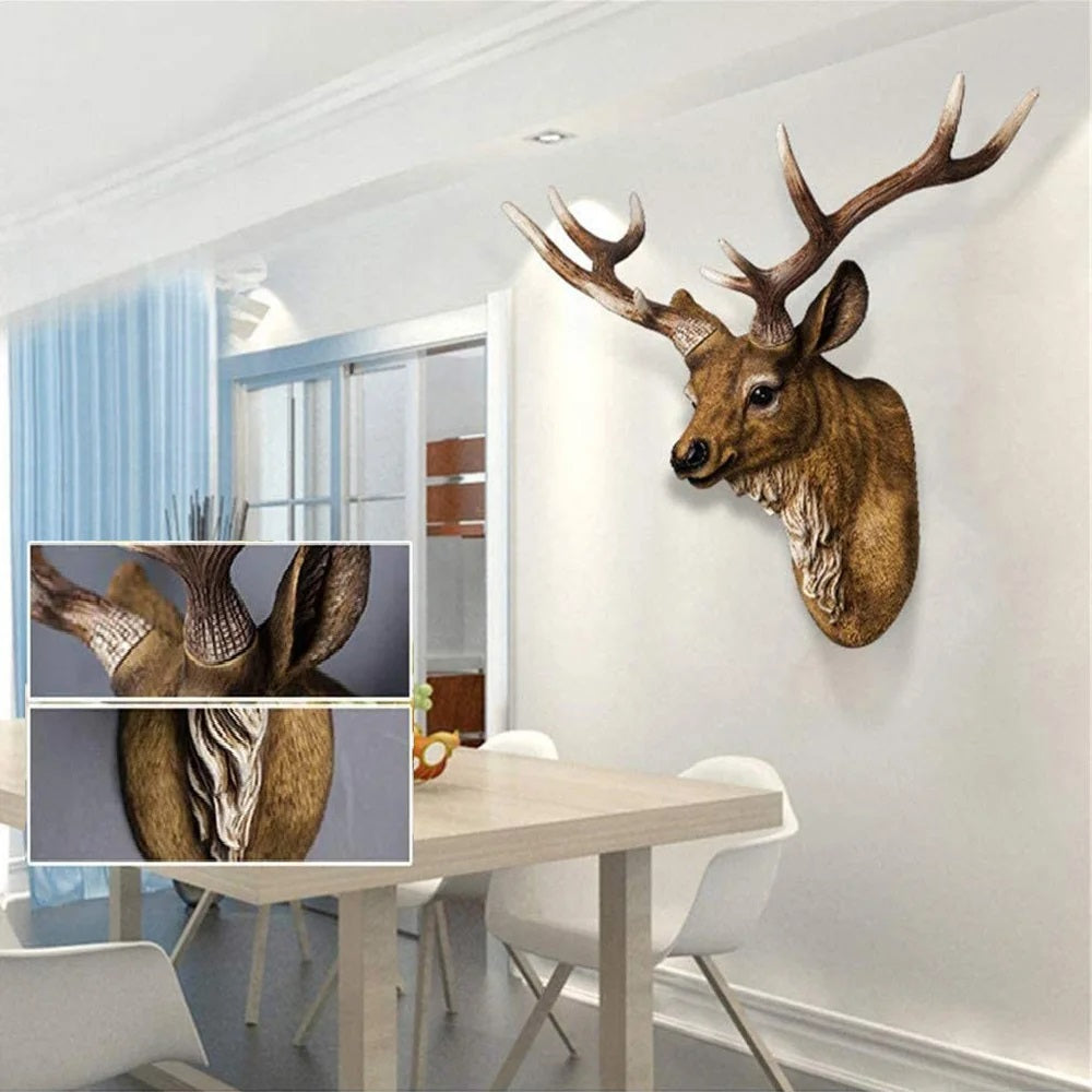 Faux Deer Head Wall Decor – 17” Rustic Farmhouse Mount Faux Deer Head Wall Decor – 17” Rustic Farmhouse Mount