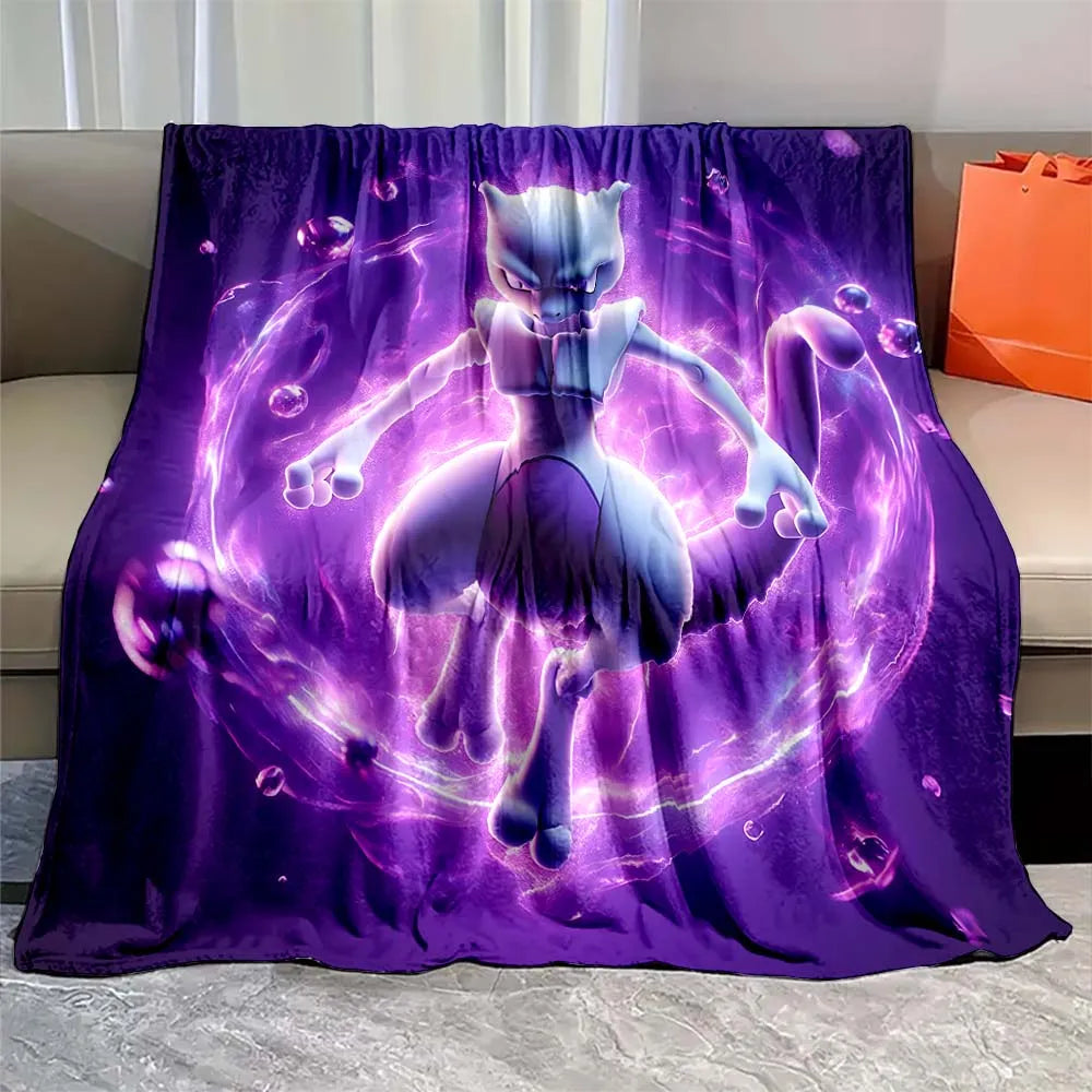 Mewtwo Pokemon Flannel Blanket Mewtwo Pokemon Flannel Blanket Furvenzy 2 75x90cm(30x35in)