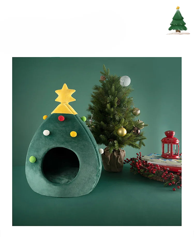 Christmas Cat Dog Pet Bed Cave Christmas Cat Dog Pet Bed Cave Furvenzy