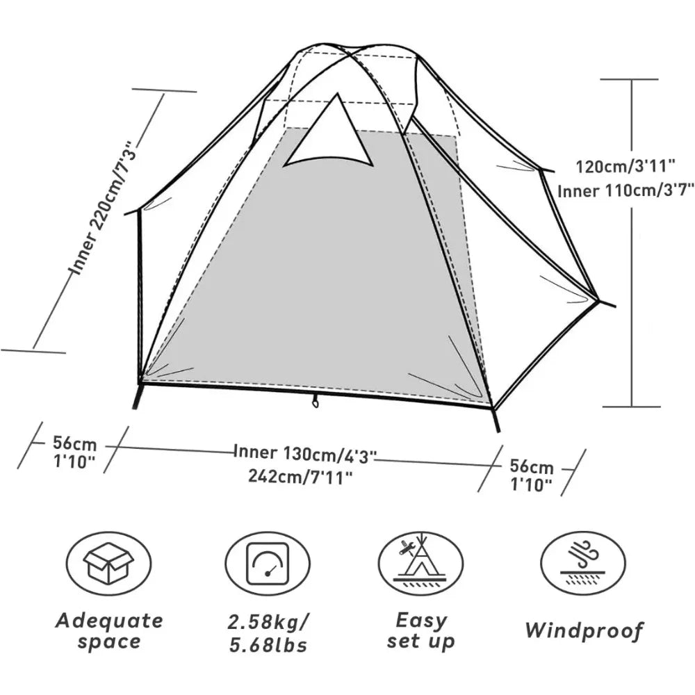 2-4 Person Lightweight Camping Tent 2-4 Person Lightweight Camping Tent Furvenzy