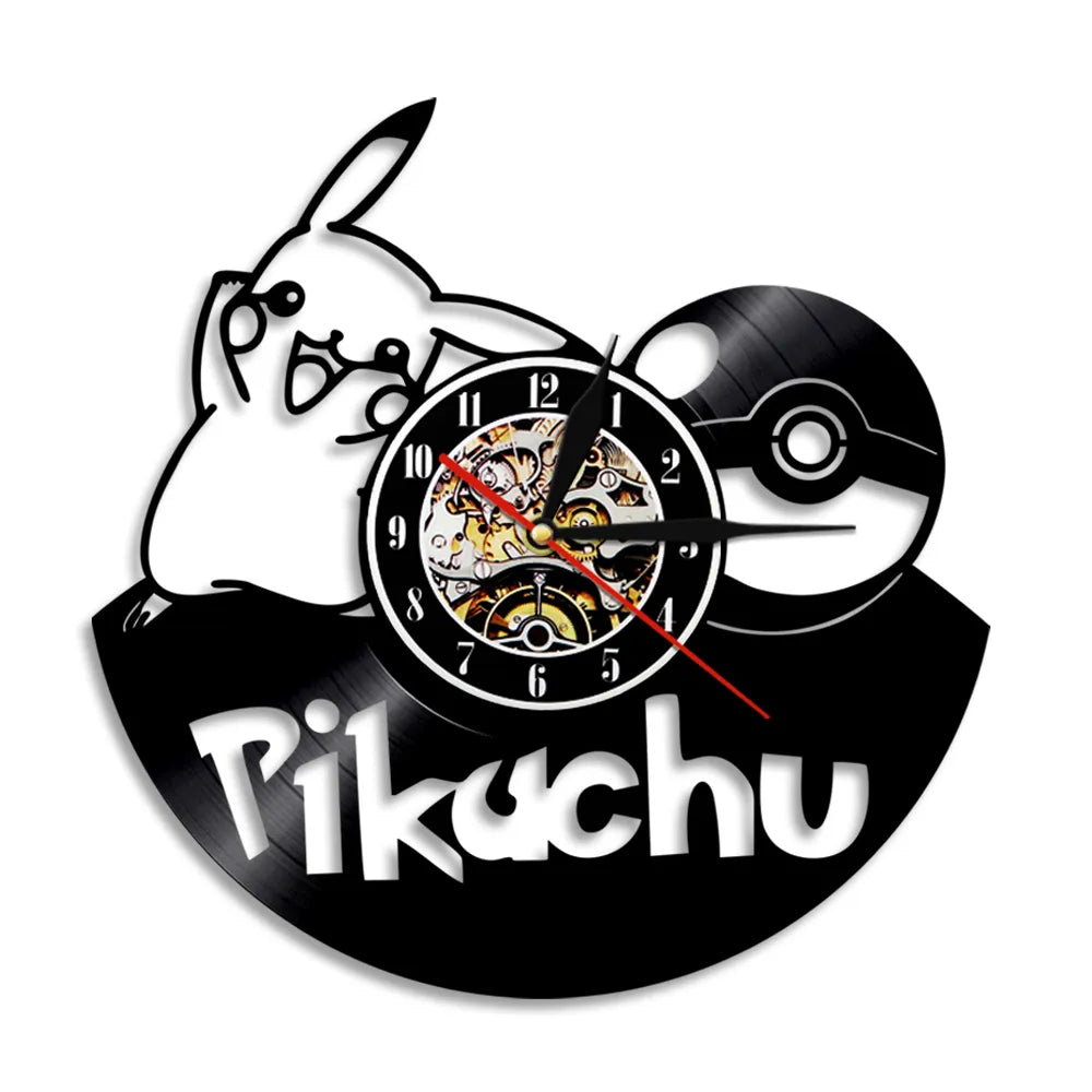 Pokemon Pikachu Vinyl Wall Clock Pokemon Pikachu Vinyl Wall Clock Furvenzy No LED