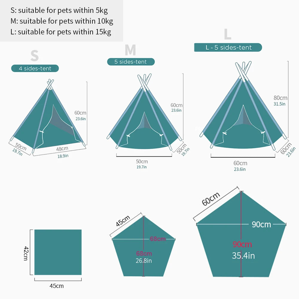 Pet Teepee Dog Bed Tent House Pet Teepee Dog Bed Tent House Furvenzy