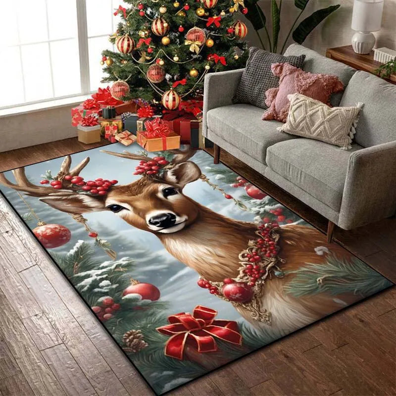 Christmas Reindeer Bedroom Rug Carpet Christmas Reindeer Bedroom Rug Carpet Furvenzy 2 60x90cm (24x35in)