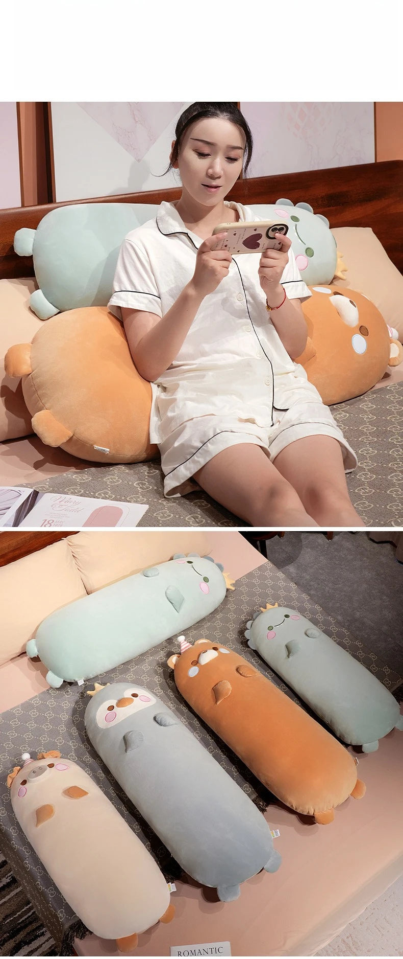 Squishmallow Long Throw Pillow Sleeper Cushion Squishmallow Long Throw Pillow Sleeper Cushion