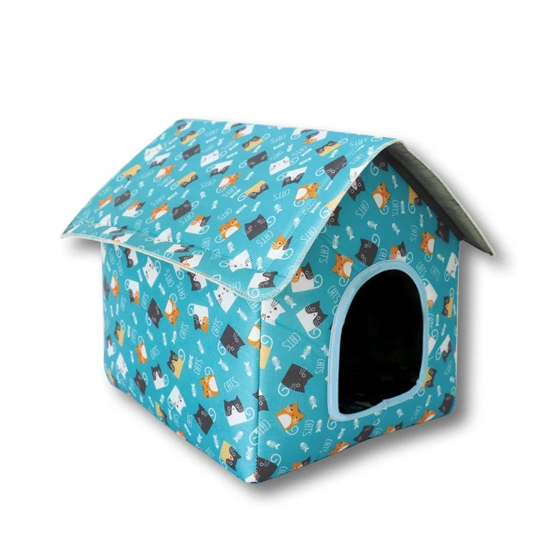 Waterproof Cat House Bed Cave Waterproof Cat House Bed Cave Furvenzy Ocean M - 37x33x38 Cm - 7.5kg Pet