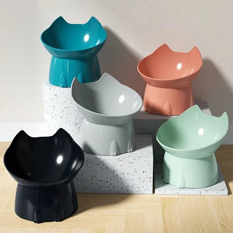 Elevated Cat Bowl Tilted Anti-Tip Feeding Dish Elevated Cat Bowl Tilted Anti-Tip Feeding Dish