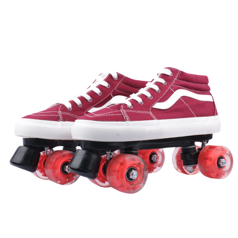 Quad Skating Double Row Roller Skates Quad Skating Double Row Roller Skates Furvenzy Cherrywood Men's 4.5 (Ladies 5.5)