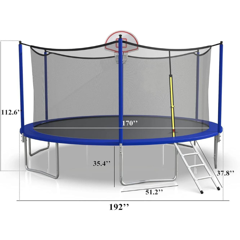 16 FT Trampoline with Basketball Hoop 16 FT Trampoline with Basketball Hoop Furvenzy