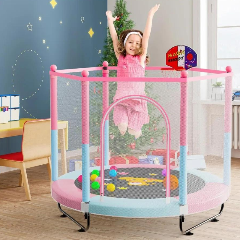 5 FT Trampoline for Kids with Basketball Hoop 5 FT Trampoline for Kids with Basketball Hoop Furvenzy