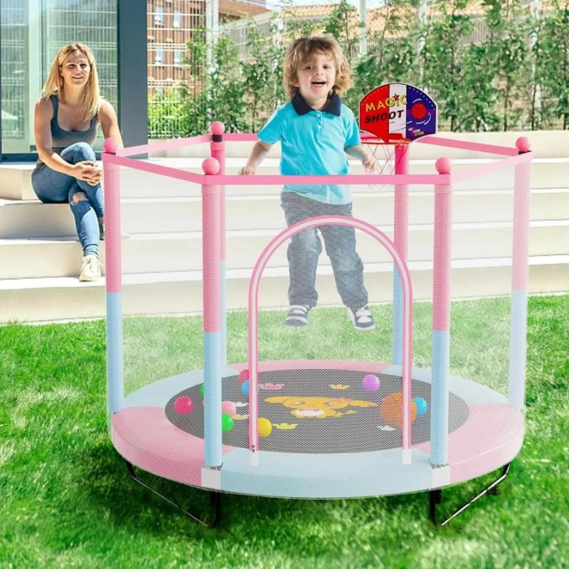 5 FT Trampoline for Kids with Basketball Hoop 5 FT Trampoline for Kids with Basketball Hoop Furvenzy