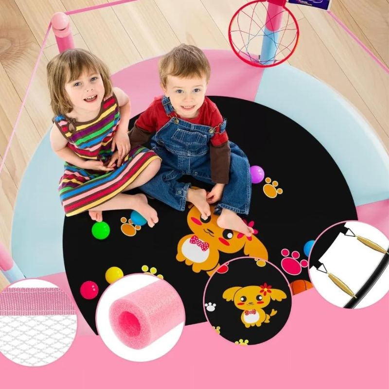 5 FT Trampoline for Kids with Basketball Hoop 5 FT Trampoline for Kids with Basketball Hoop Furvenzy