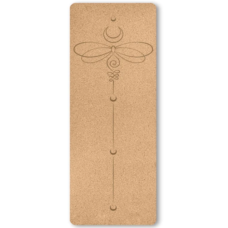 Artistic Natural Cork TPE Yoga Pilates Mat Artistic Natural Cork TPE Yoga Pilates Mat Furvenzy Dragonfly