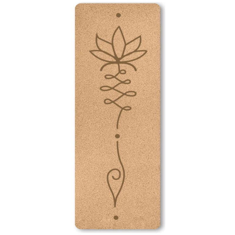 Artistic Natural Cork TPE Yoga Pilates Mat Artistic Natural Cork TPE Yoga Pilates Mat Furvenzy Lotus 3