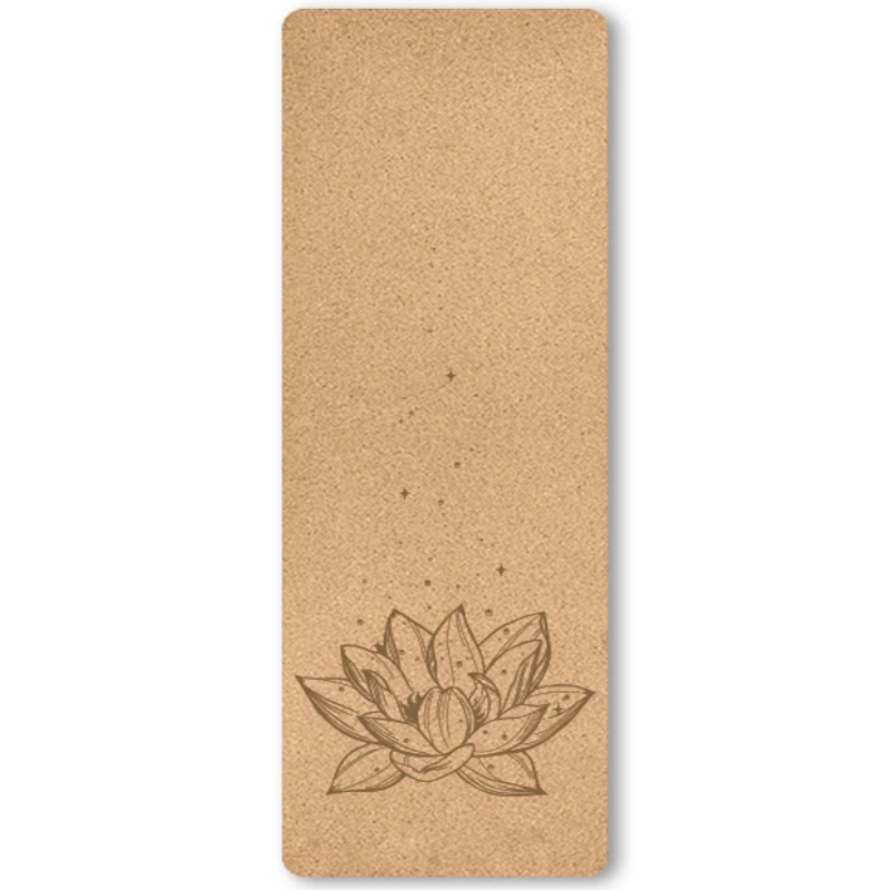 Artistic Natural Cork TPE Yoga Pilates Mat Artistic Natural Cork TPE Yoga Pilates Mat Furvenzy Lotus 1