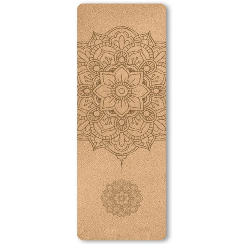Artistic Natural Cork TPE Yoga Pilates Mat Artistic Natural Cork TPE Yoga Pilates Mat Furvenzy Mandala