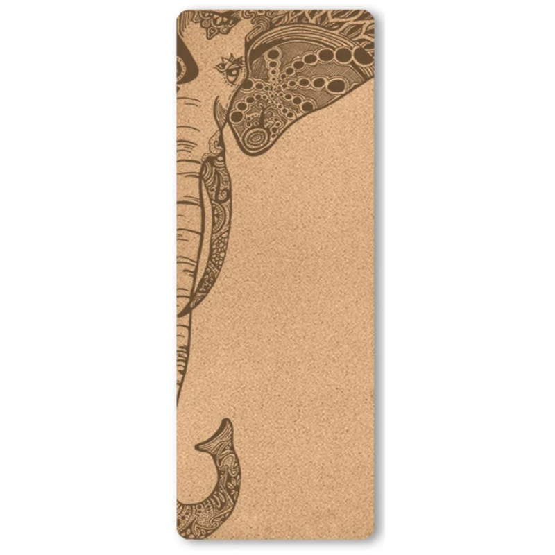 Artistic Natural Cork TPE Yoga Pilates Mat Artistic Natural Cork TPE Yoga Pilates Mat Furvenzy Elephant