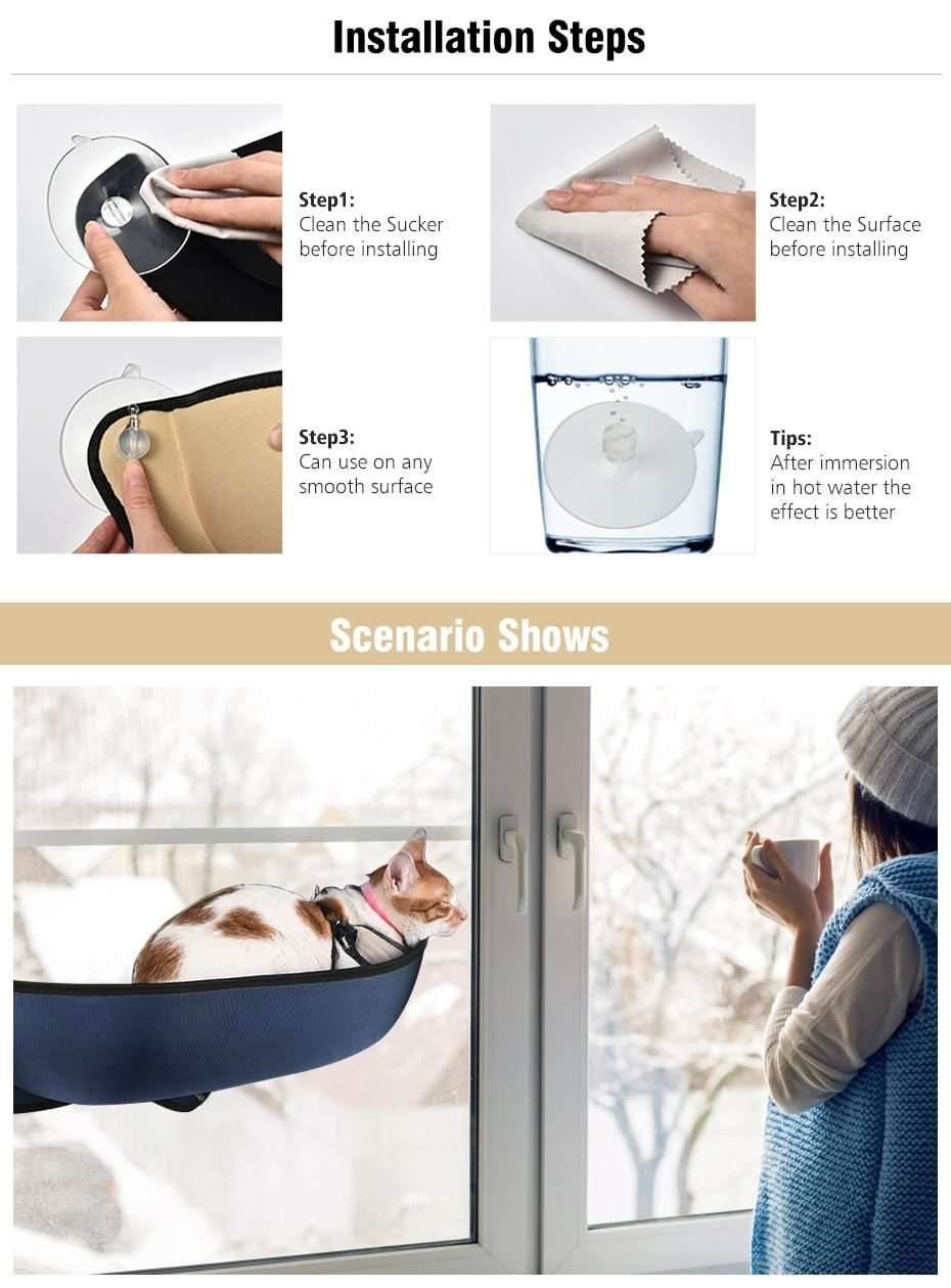 Cat Hanging Beds Hammock - Window Mount Cat Hanging Beds Hammock - Window Mount Furvenzy