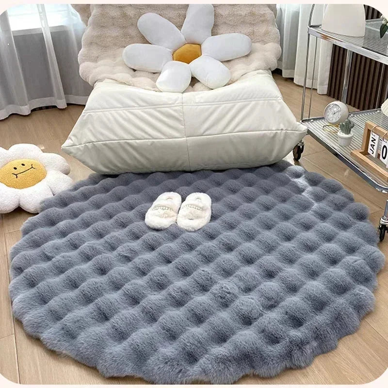 Plush Round Carpet Rugs for Living Room Plush Round Carpet Rugs for Living Room Furvenzy Gray 30X30CM
