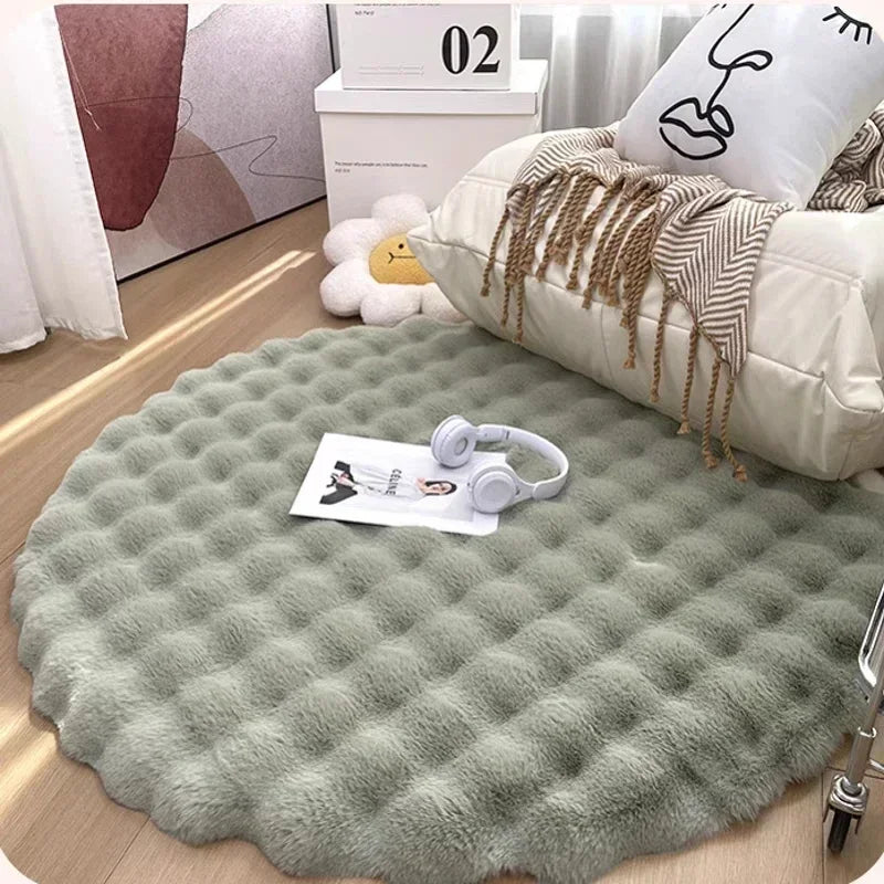 Plush Round Carpet Rugs for Living Room Plush Round Carpet Rugs for Living Room Furvenzy Green 30X30CM