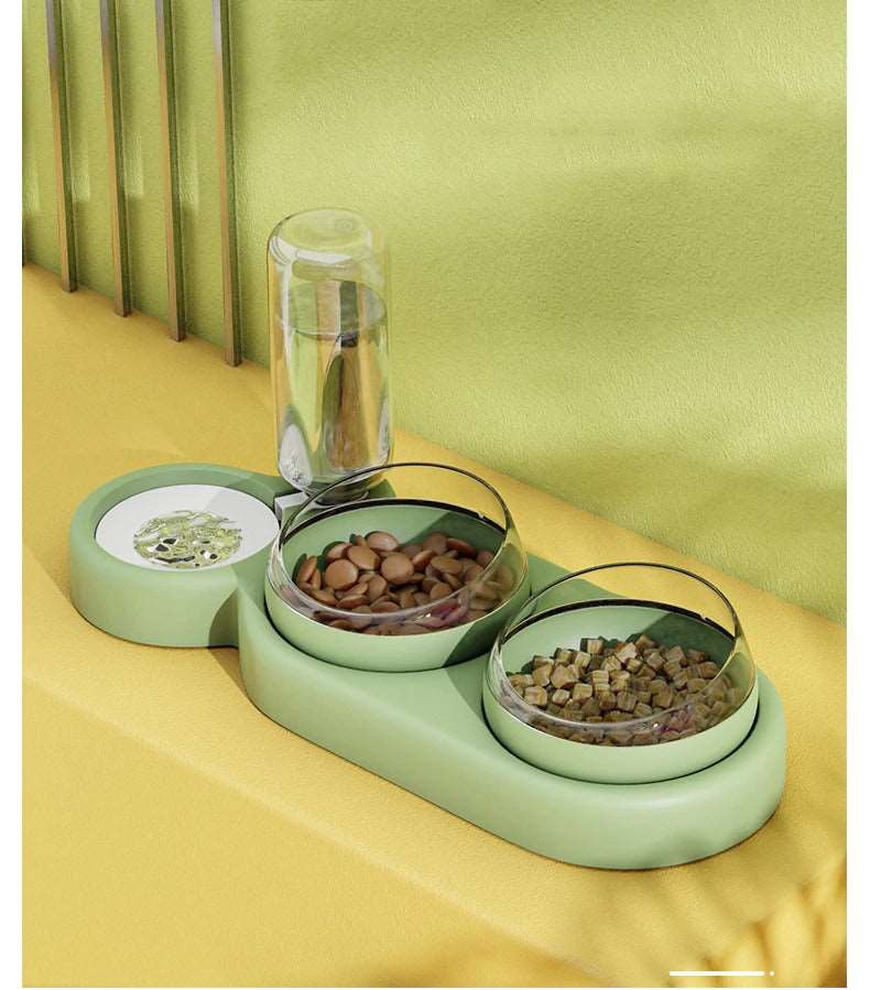 3 in 1 Elevated Cat Bowl with Water Fountain 3 in 1 Elevated Cat Bowl with Water Fountain Furvenzy