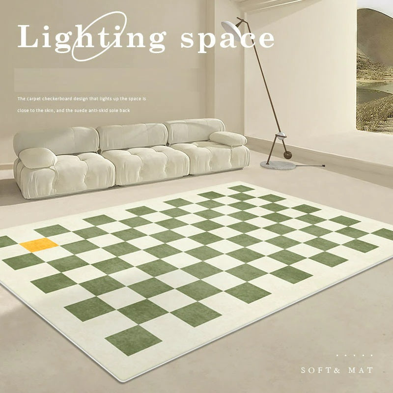 Checkerboard Living Room Carpet Geometric Rug Checkerboard Living Room Carpet Geometric Rug Furvenzy