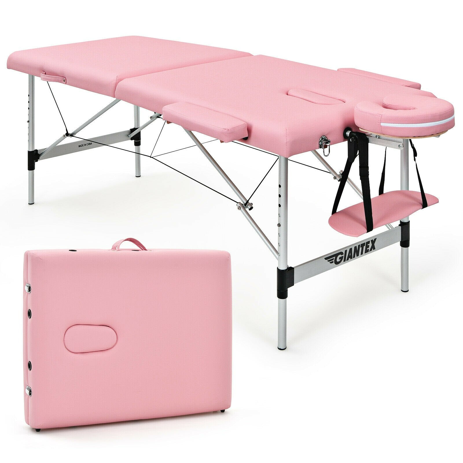 Portable Massage Table & Facial Spa Bed Portable Massage Table & Facial Spa Bed Furvenzy United States Pink