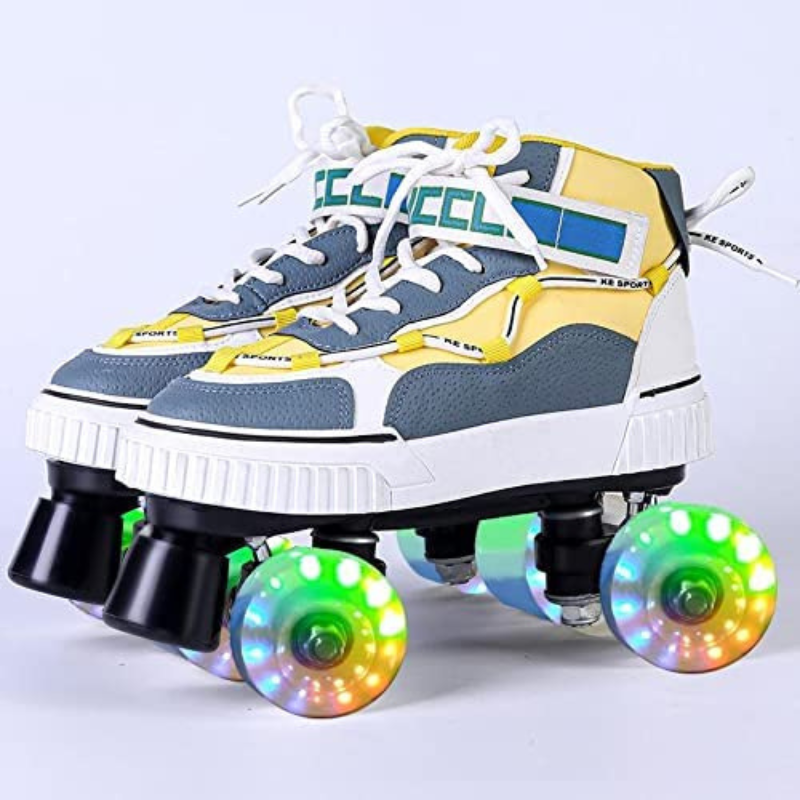 Roller Skates Shoes Patines for Women & Men Roller Skates Shoes Patines for Women & Men Furvenzy Flash Wheel 2 Men's 5 (Ladies 6)