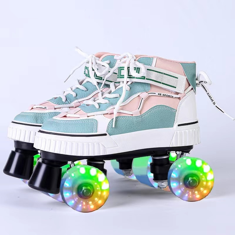 Roller Skates Shoes Patines for Women & Men Roller Skates Shoes Patines for Women & Men Furvenzy Flash Wheel 3 Men's 5 (Ladies 6)