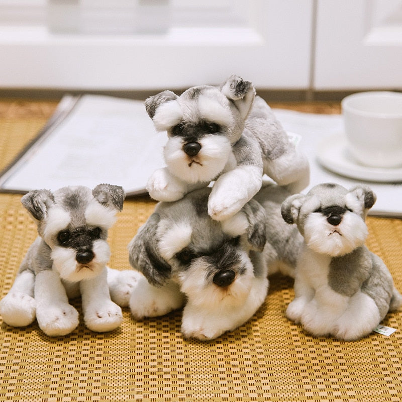 Realistic Schnauzer Dog Plush Stuffed Toy Realistic Schnauzer Dog Plush Stuffed Toy Furvenzy