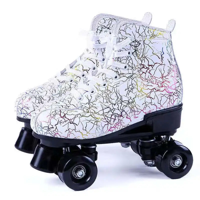 Printed Double Row Roller Skates Printed Double Row Roller Skates Furvenzy