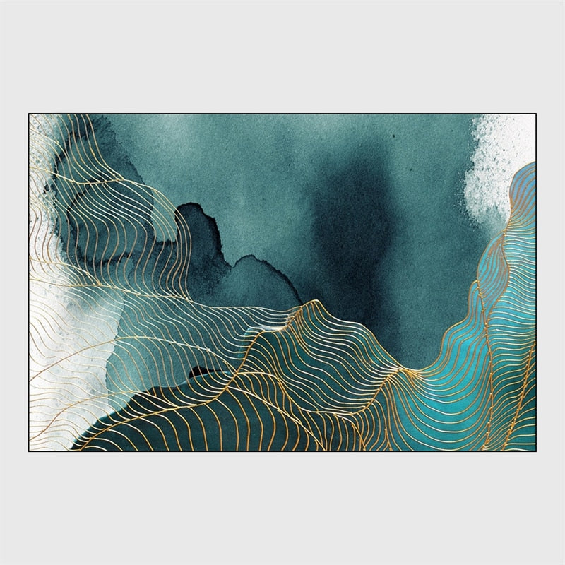 Mid Century Modern Rug - Living Room Carpet Mid Century Modern Rug - Living Room Carpet Furvenzy Gold Green 40cmX60cm