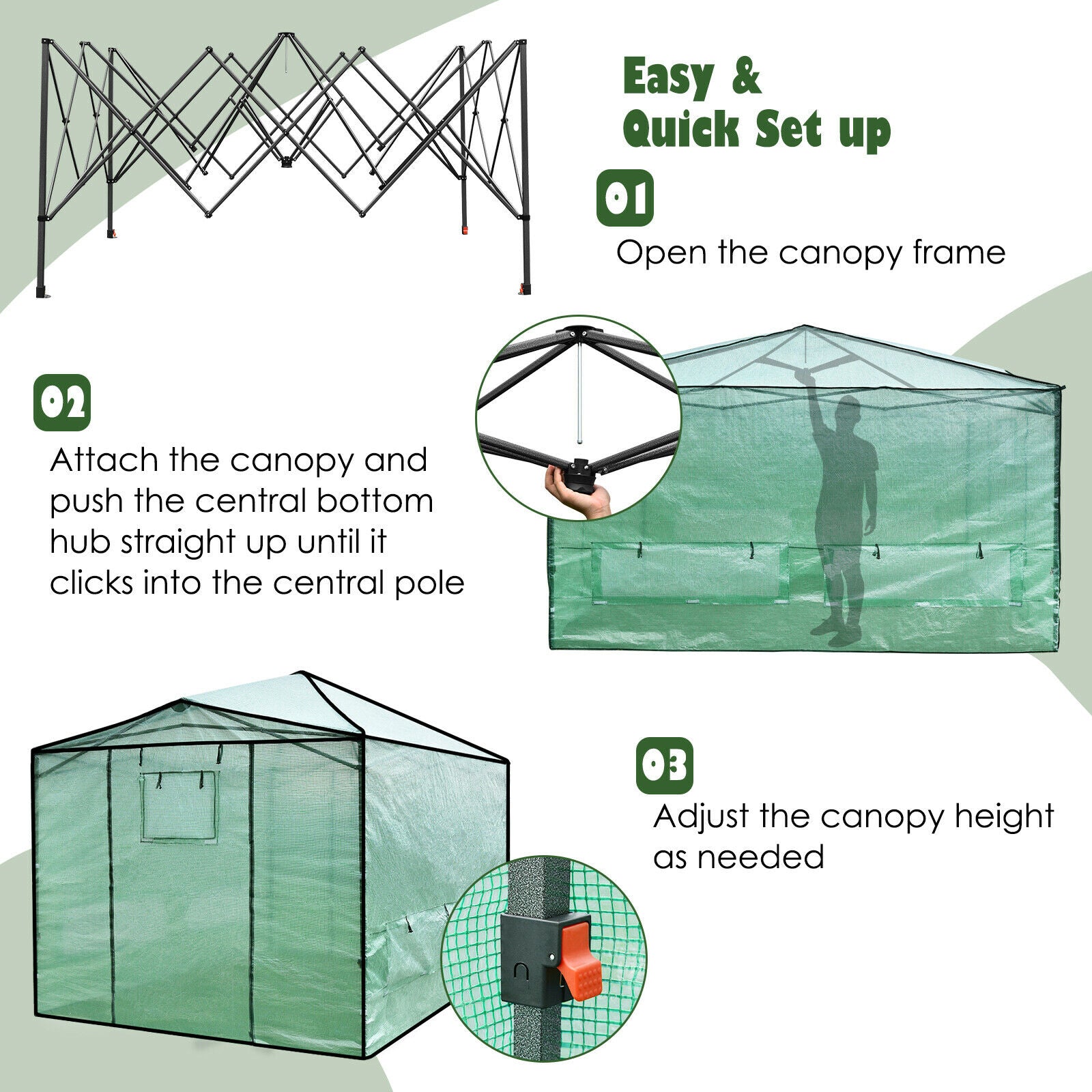 Costway Portable Walk-in Greenhouse Costway Portable Walk-in Greenhouse Furvenzy