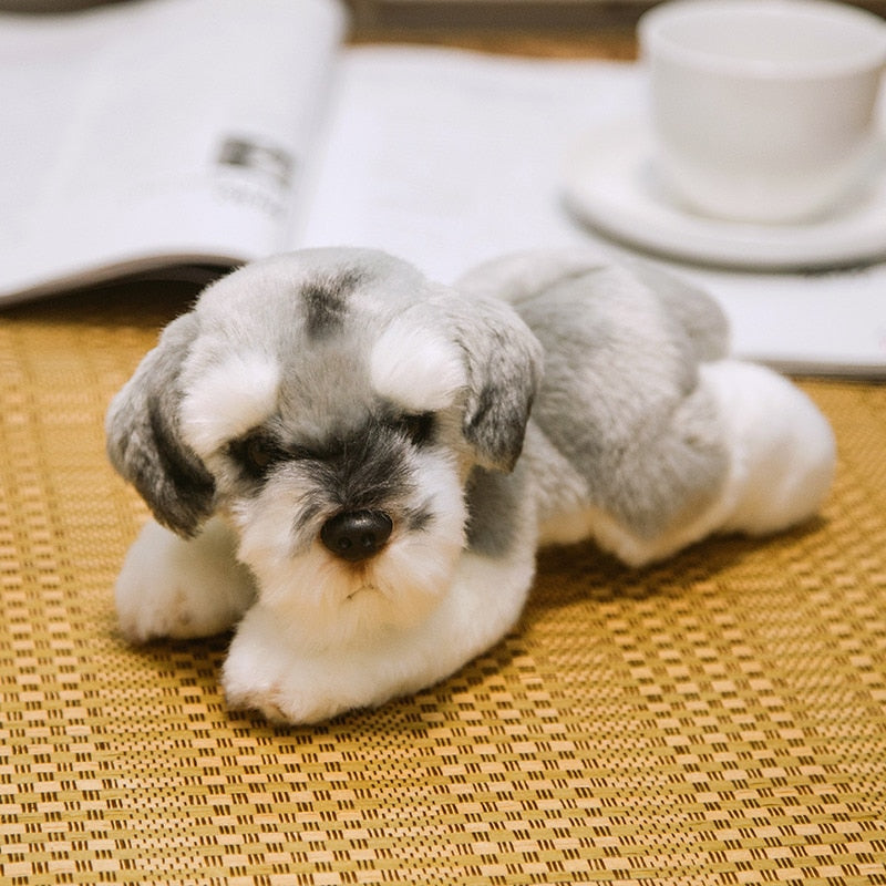 Realistic Schnauzer Dog Plush Stuffed Toy Realistic Schnauzer Dog Plush Stuffed Toy Furvenzy XL 24x16x13cm