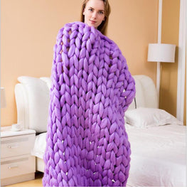 Merino Wool Throw Blanket Furvenzy 60x60cm 1