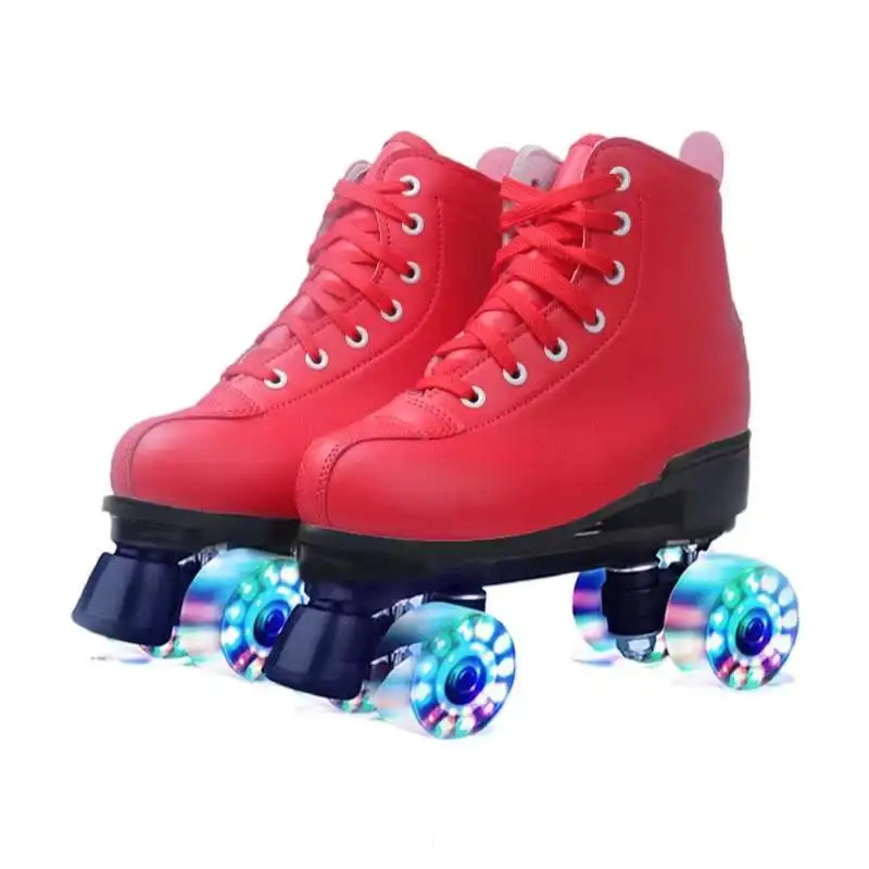 Red LED Roller Skates for Men & Women Red LED Roller Skates for Men & Women Furvenzy Flash Wheel Men's 4 (Ladies 5)