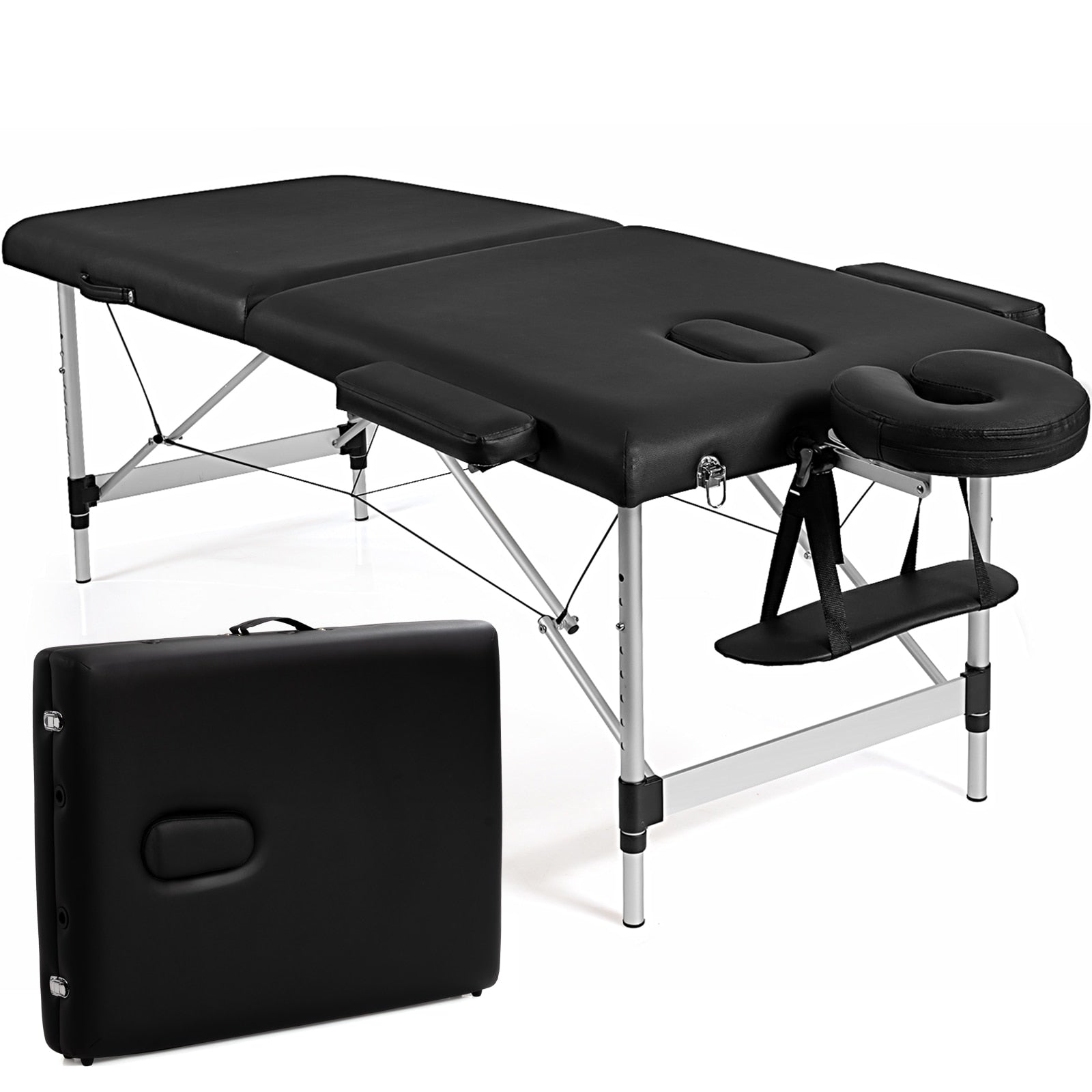 Portable Massage Table & Facial Spa Bed Portable Massage Table & Facial Spa Bed Furvenzy United States Black