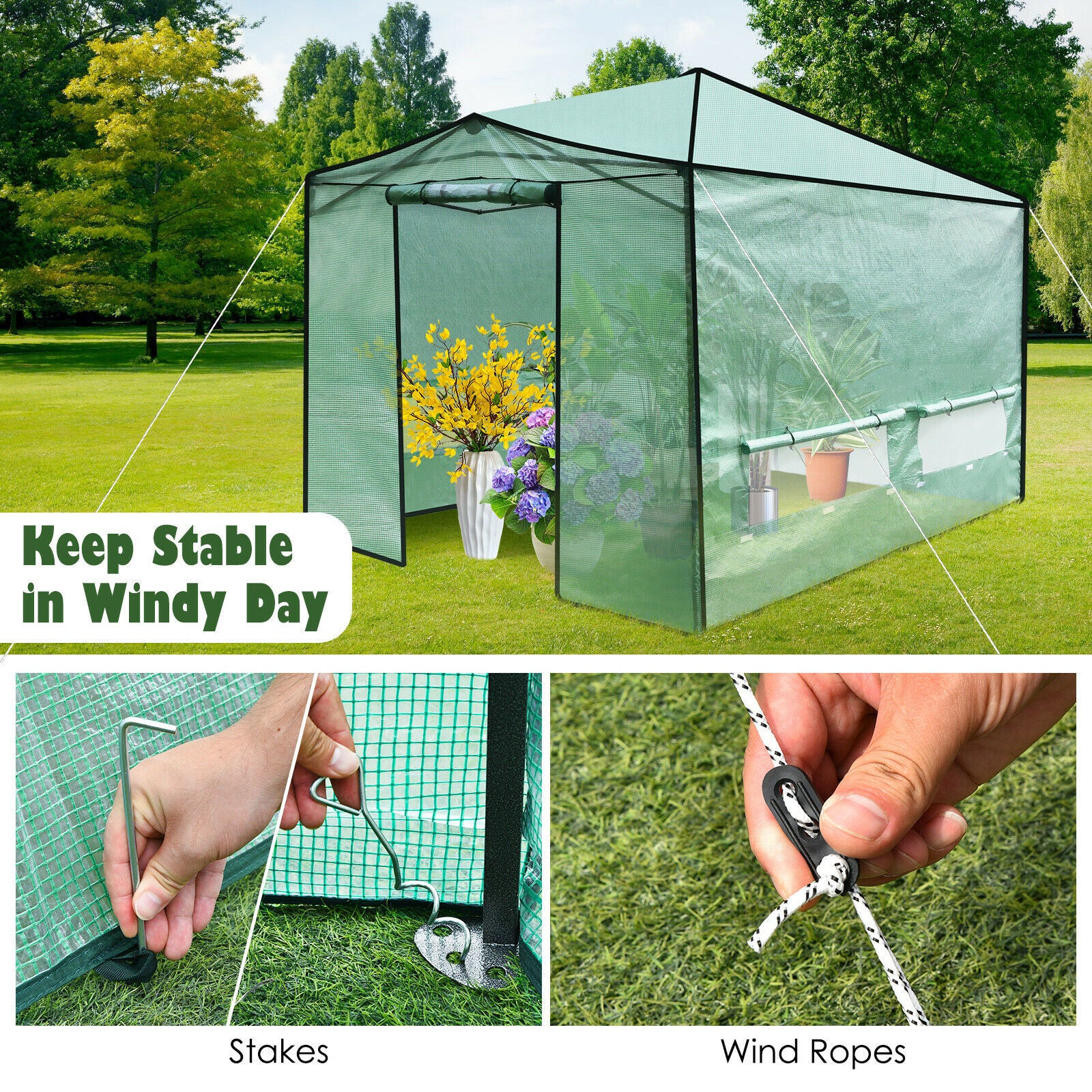Costway Portable Walk-in Greenhouse Costway Portable Walk-in Greenhouse Furvenzy